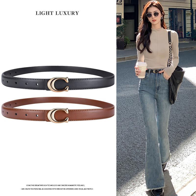 Leather Premium Pu Women Belt With Alphabet Alloy Closure For Casual Office Or