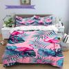 Flamingo Pattern Bedding Quilt Set Quilt Cover Pillowcase Home Decoration Birthday Gift (1 * Duvet Cover + 2 * Pillowcase, Without Core)