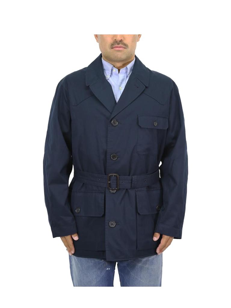 POLO RALPH LAUREN Men’s Twill Belted Coat, Navy, Size L, Classic Belted Outerwear Jacket (01010008)