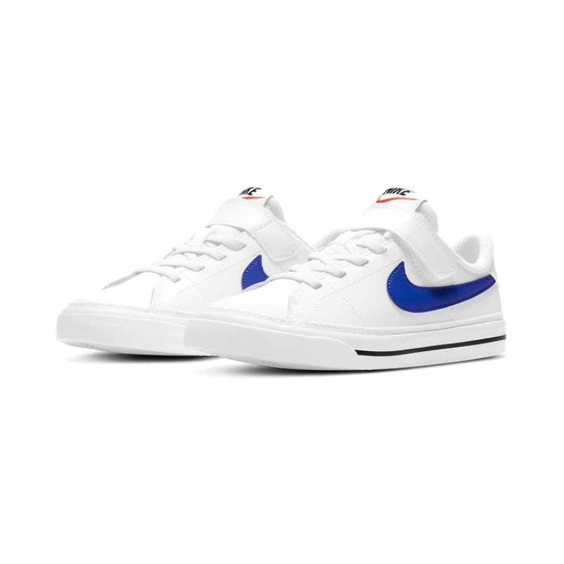 Nike Court Legacy Abrasion Resistant Low top Kids' Skateboarding Shoes White Blue Children Aged 3 7 Years Old Sneakers DA5381-101