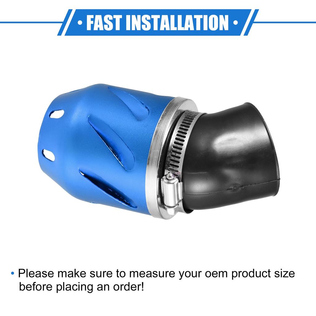VekAuto Motorcycle Air Filter 26/35/42/48mm ID 140x700mm Motorcycle ATV Durable Aluminum Alloy Blue