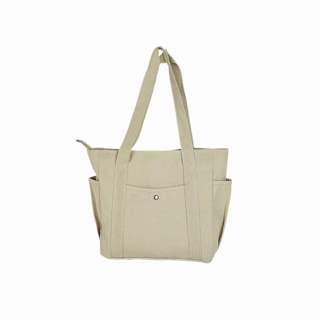 Versatile Large Capacity Canvas Tote: Commuting, Work, or Student Style Single Shoulder Bag