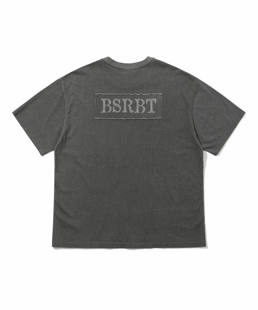 Bieseulaebis Back So-Un Patch Laser Print Graphic Short Sleeve T-Shirt Dark Gray