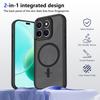 KEYSION Matte Translucent Magnetic Phone Case for HONOR X7d 5G Silicone+PC Clear Shockproof Cover for Honor 400 Smart 5G