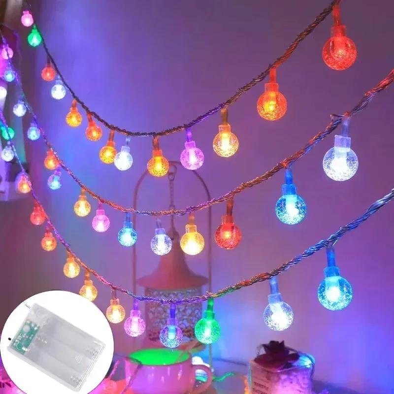 Outdoor Waterproof Battery Powered Crystal Ball LED String Lights 8 Modes Fairy Light for Christmas Wedding Garden Party Decor