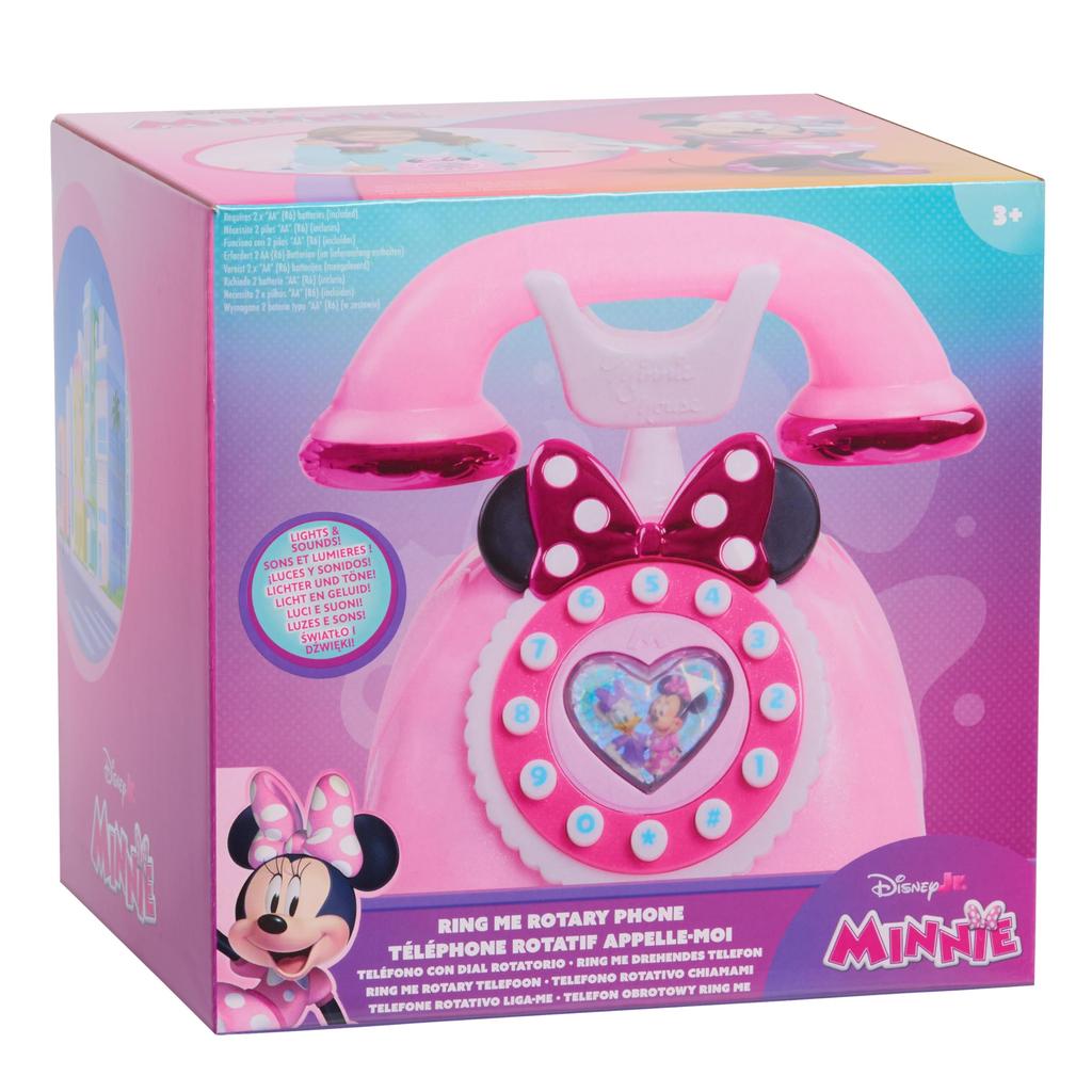 Just Play Disney Junior Minnie Mouse Ring Me Rotary Style Cell Phone with Lights and Sounds, Pink, Ages 3+