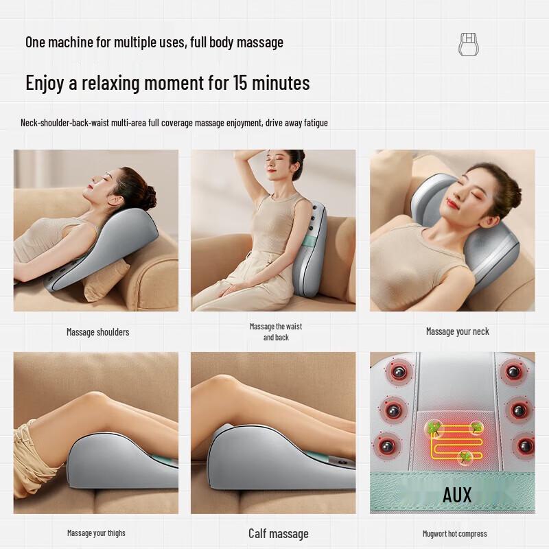 AUX Dual-Zone Rechargeable Massage Cushion