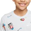 Nike Casual Sports Embroidered Cartoon Pattern Printed Round Neck Short Sleeve T-Shirt Kids Tops White DQ3856-100