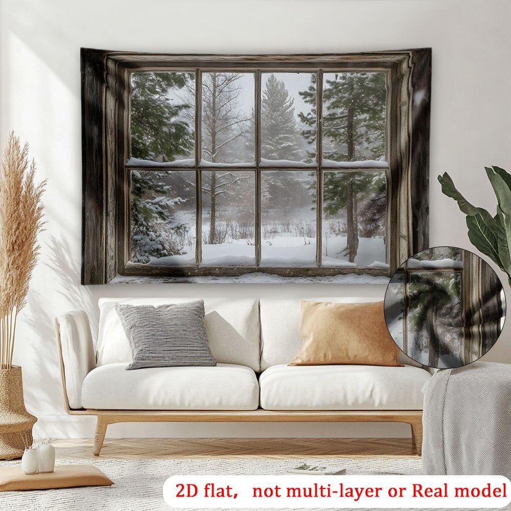 1Pcs Winter Forest Snow Landscape Scene Decoration Background Nature Backdrop Decorations For Photo Studio Photo Booth Party
