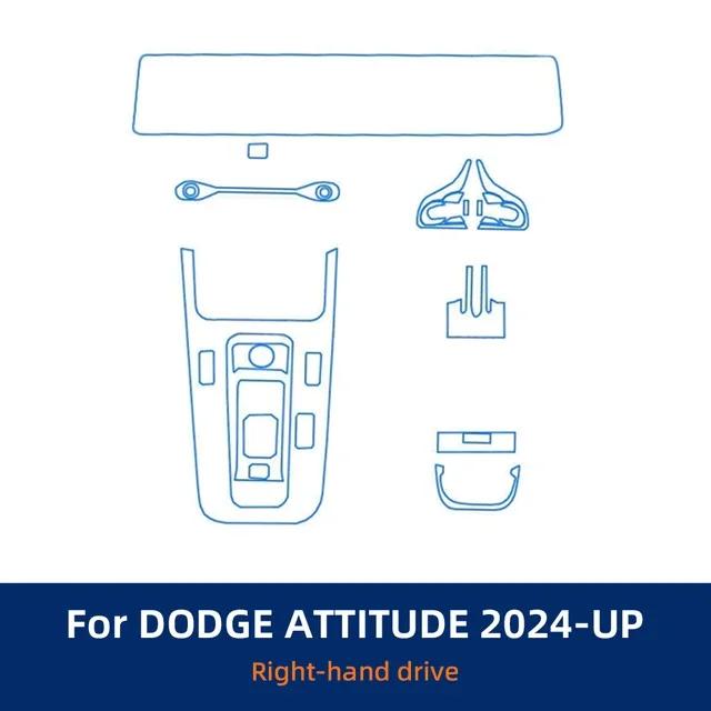 

For Dodge Attitude 2024 2025 Car Door Center Console Media Dashboard Navigation TPU Anti-scratch Protector Film Auto Accessories