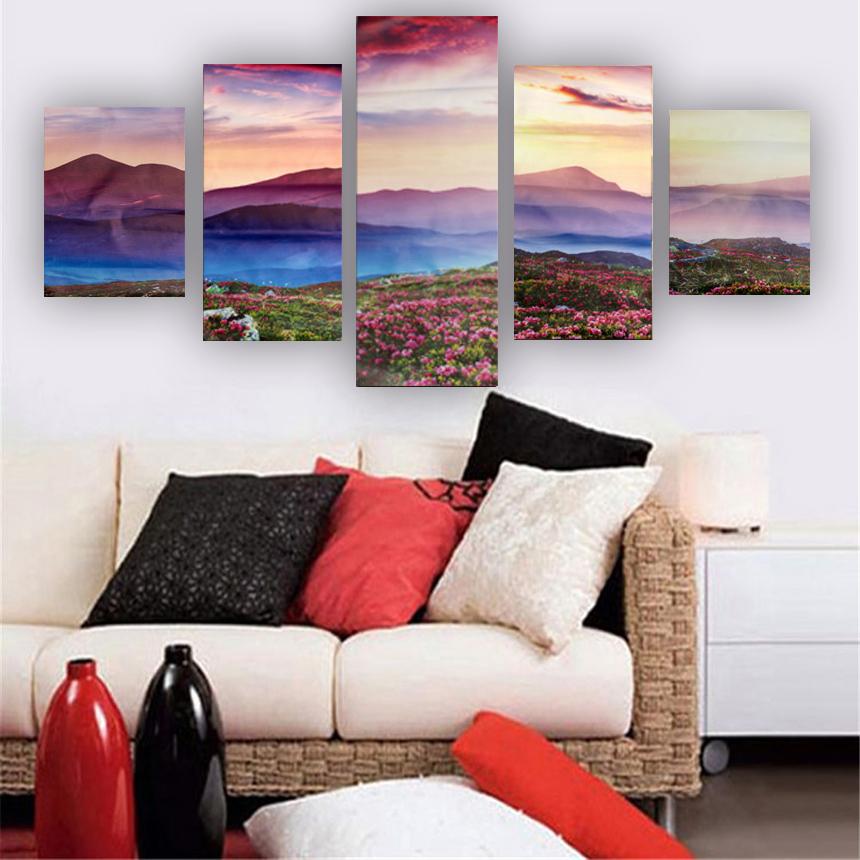 

5 шт. Романтичный горный дикий скандинавский минималистский стиль вышивка комбинация для дома современная спальня гостиная украшение постер XLarge Size Unframed Canvas
