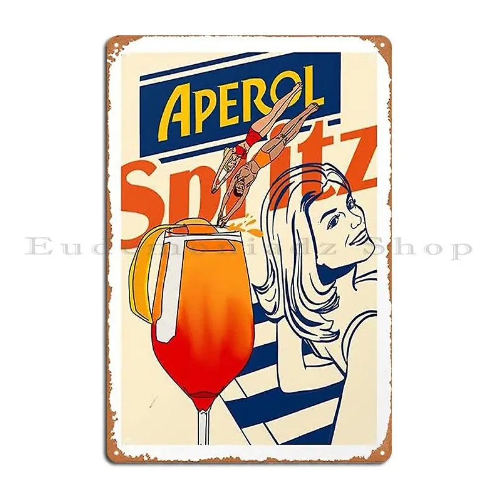 Aperol Spritz Art Metal Plaque Poster Retro Personalized Classic Pub Plates Wall Mural Tin Sign Poster