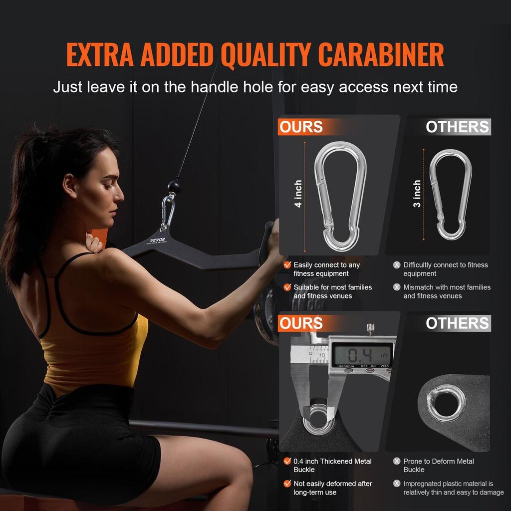 LAT Pulldown Bar Tricep Handle Attachment V-bar Cable Machine for Home Gym