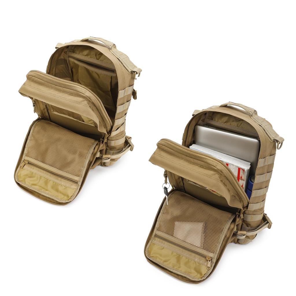 Tactical for and other Military and with Laptop Perfect for and Outdoor Perfect for and Emergency Brown W&C Backpack, 40L, Hiking, Camping, Airsoft,