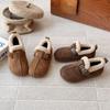 Kids Winter Warm Slip-On Boots With Faux Suede Upper TPR Sole Girls Boys Ages 4-12
