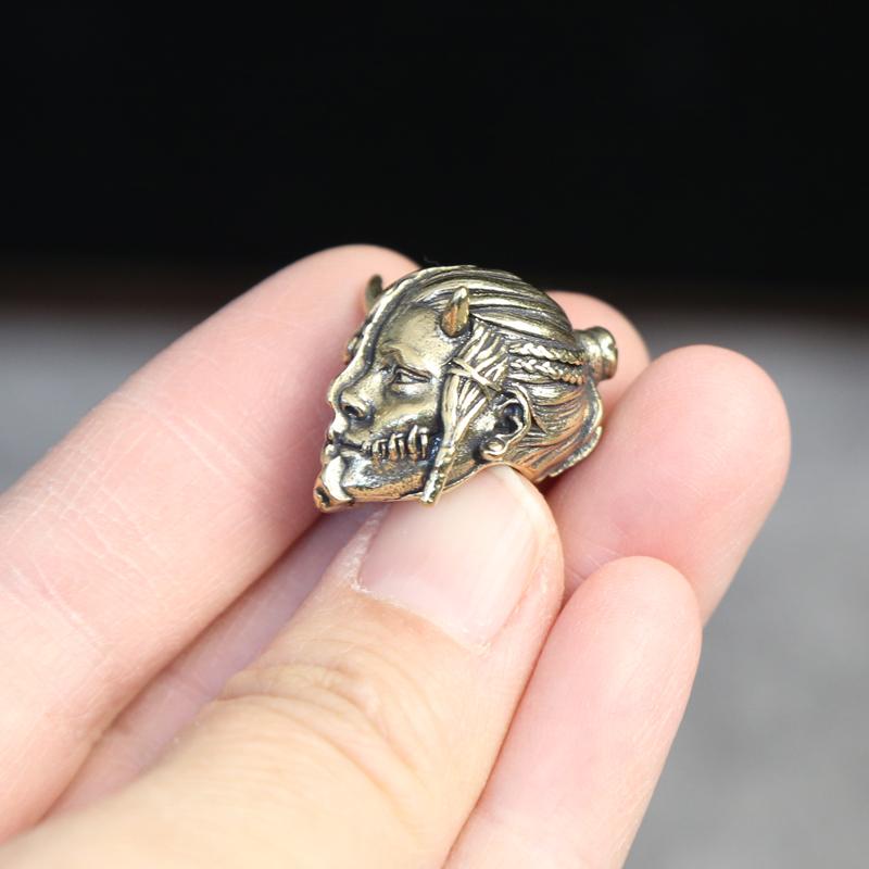 Demon Brass Knife Beads EDC DIY Paracord Woven Bracelets Lanyard Pendants Accessories Outdoor Tool Hangings Charms Gifts