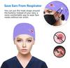 Unisex Adjustable Scrub Cap with Heartbeat Embroidery for Medical Professionals Breathable Cotton, Blue