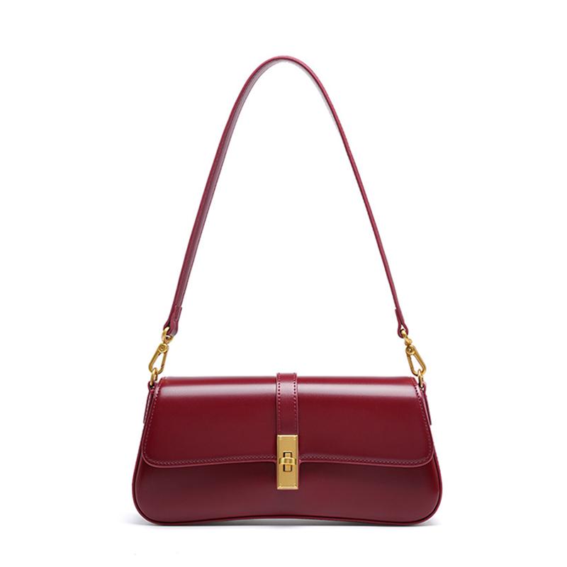BURMINSA Luxury Genuine Leather Underarm Shoulder Bag Women Elegant Square Small Crossbody Handbag Party Wedding Purse