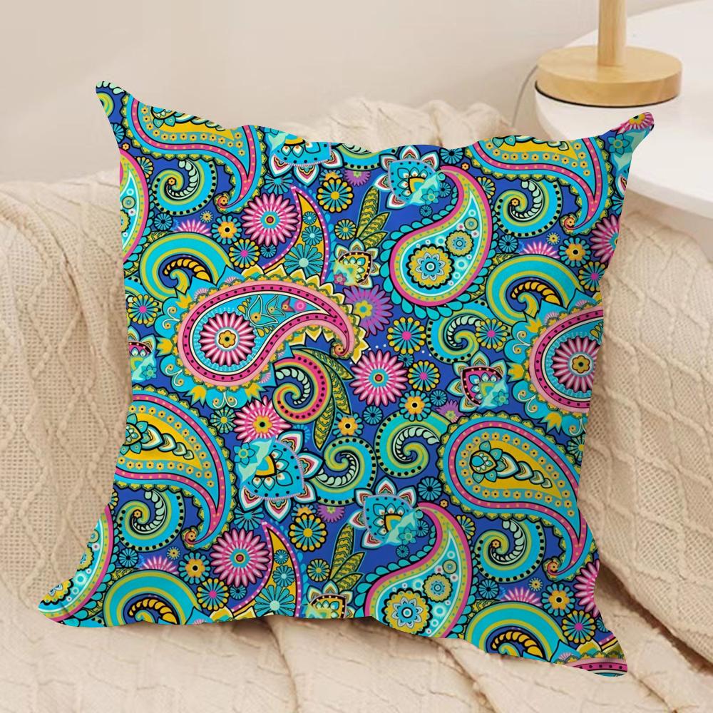 Painted Design PPaisleyS ART Cushion Cover Short Plush Doublesided Print Square Throw Pillow Covers Sofa Home Cushion Decor