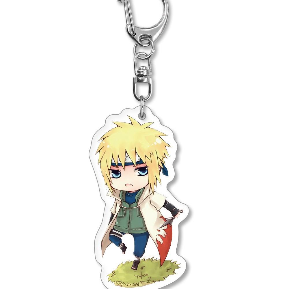 Naruto Anime Keychain Naruto Uzumaki Acrylic Keychain Cute Q Version Keyring Pendant Cosplay Gift For Fans One Piece Shipping