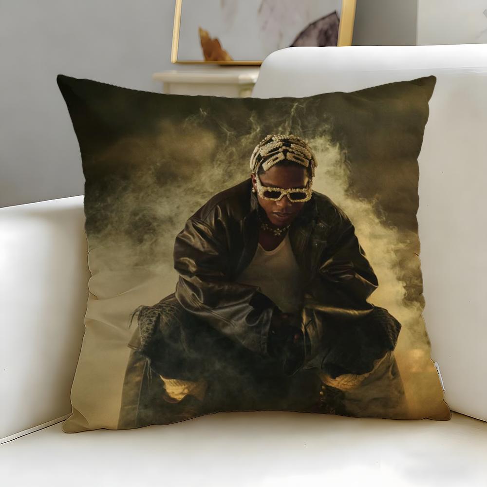 Popular Rapper AAP Rocky Cushion Cover Soft  EasyWash Pillow Case  Versatile for Couch Bed Travel and Office