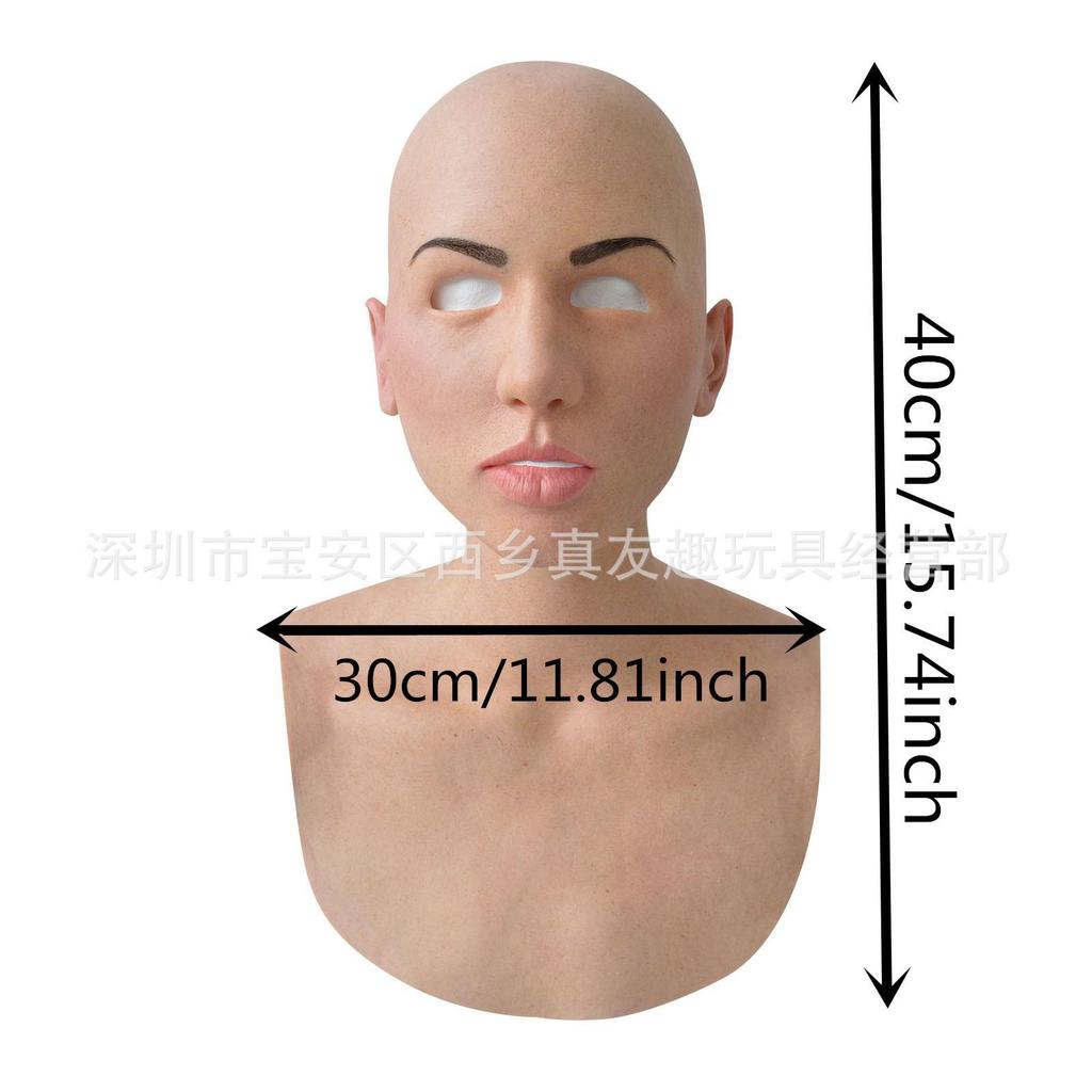 Gränsöverskridande Latex Mask för Äldre Person: Halloween Mänskligt Ansikte Peruk Huvudbonad