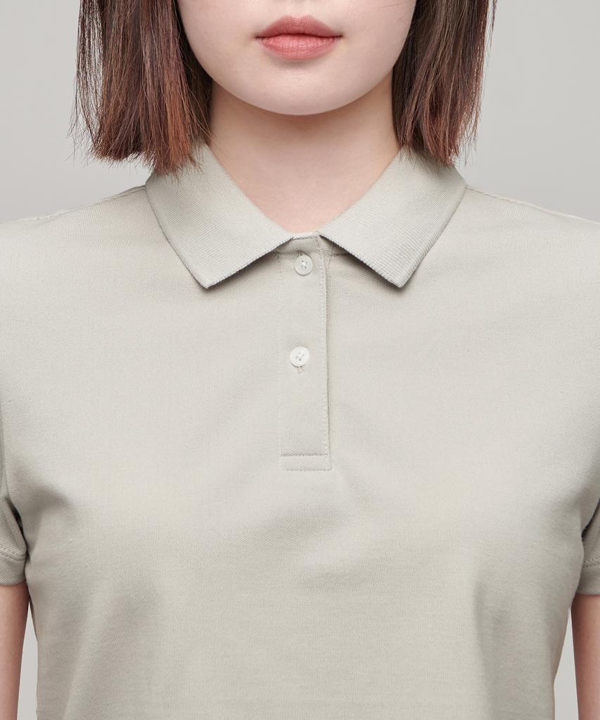 MUSINSA STANDARD WOMAN [Cooltandard] Women'S Crop Pique Polo Shirt [Mushroom]
