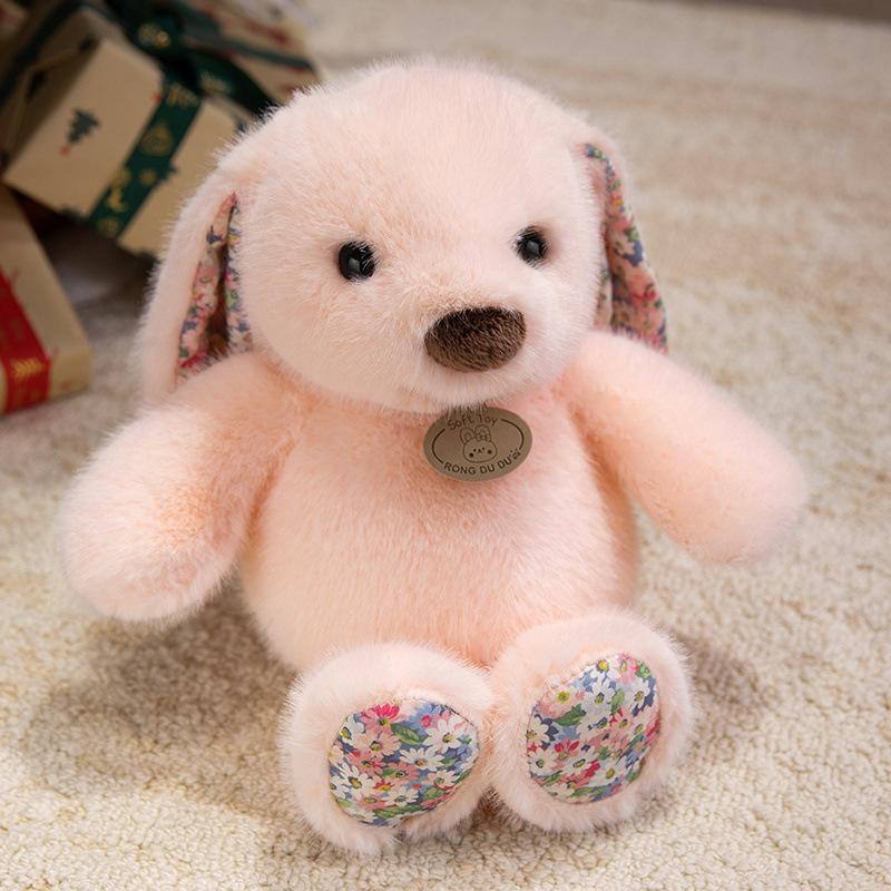 Floral Sagging Rabbit Plush Toy Long Ears Little White Rabbit Doll Floral Rabbit Rabbit Doll Children Comfort Doll Gift