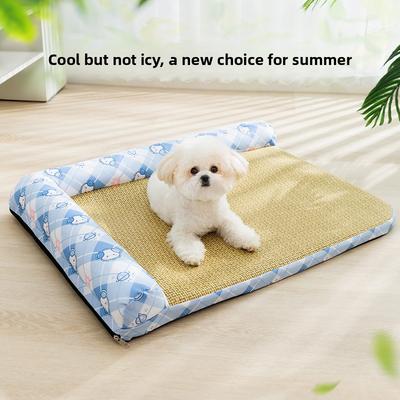Spring and Summer Removable and Washable Dog Cool L-shaped Mat Kennel Medium and Small Dog Sofa Nest Cat Nest Pet Nest Cushion