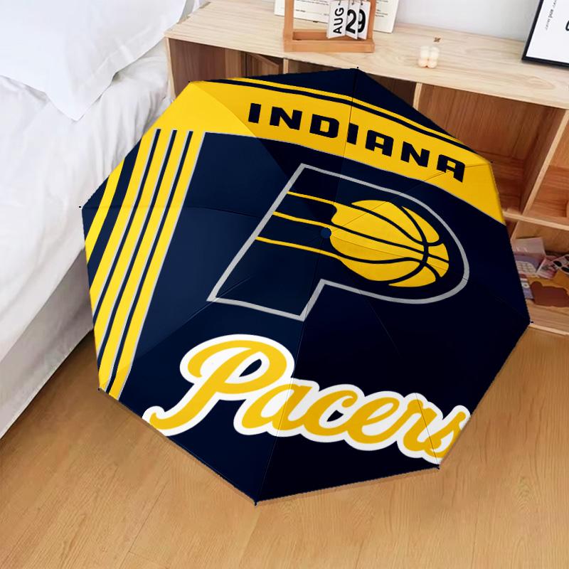 Pacers Basketball Team Umbrella Folding umbrella, automatic umbrella 8-Frame for Travel, camping Use Gift for Halloween Christmas