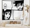 VIKAMA Japanese Anime Tapestry Boy Girl Battle Scene Bedroom Living Room Dormitory Wall Hanging Cloth Home Decoration