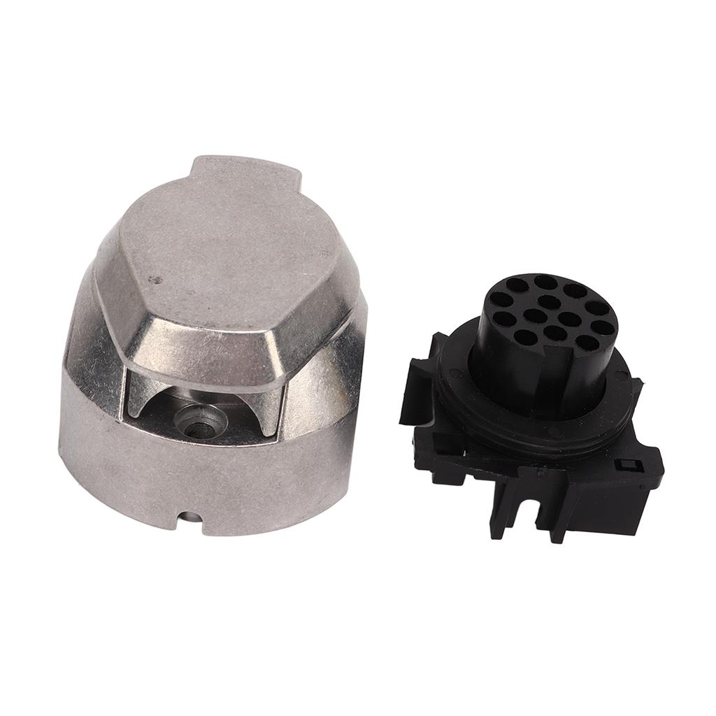 13-polige Anhängersteckdose, 12 V, weiblicher Anhängerstecker aus Aluminiumlegierung für Standardanhänger/Caravans