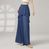 Women Wide Leg Loose Dance Pants Breathable Drapey Folk Dance Classical Training Costumes High Waist Long Trousers