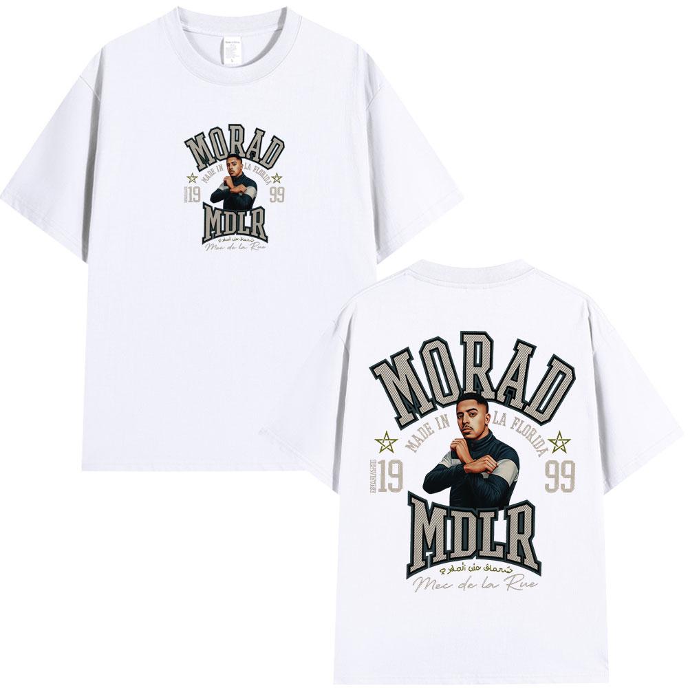 Rapper Morad MDLR T-Shirt 2026 Sommer Herren Hip Hop Retro Mode T-Shirt Lässig Baumwolle Oversized Rundhals T-Shirt Street Y2K