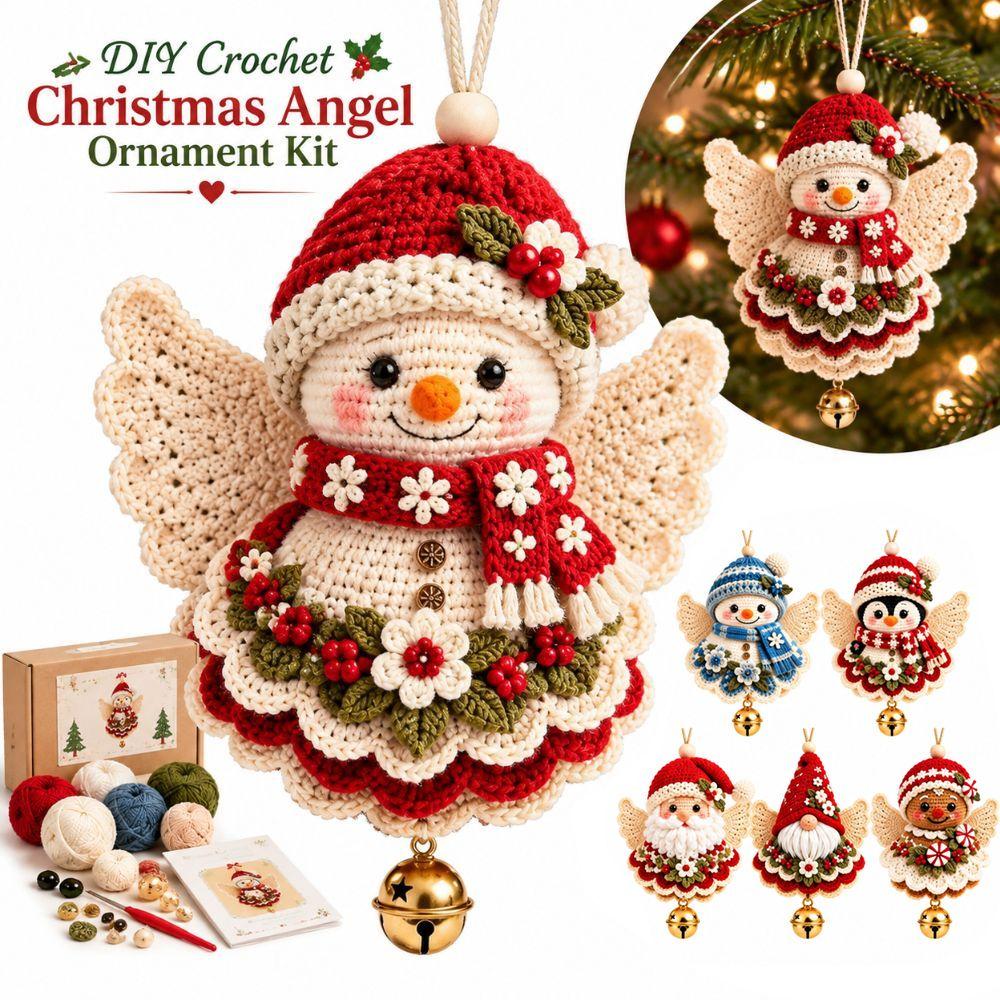 Angel Shape Christmas Crochet Ornament Handmade Holiday Crochet Crafts Home Decoration