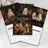 Durable Paper Wall Planner Ghost Calendar 2027, Retro Illustration Monthly with Sturdy Coil Decorative Art Binding And Thick Matte for Decoration