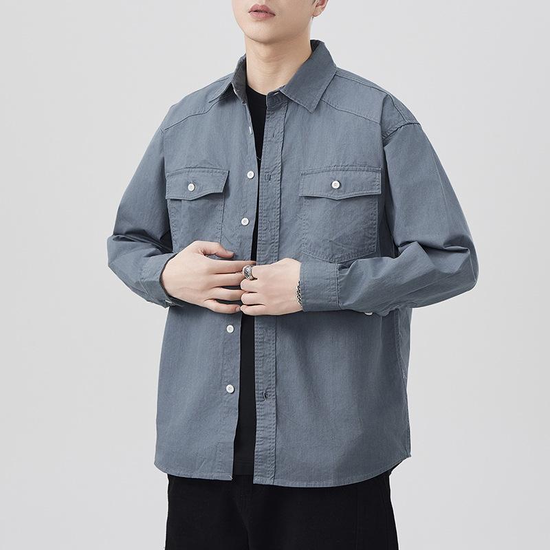 Spring New Japanese Retro Men's Long-sleeved Shirt Work Jacket Loose American Shirt