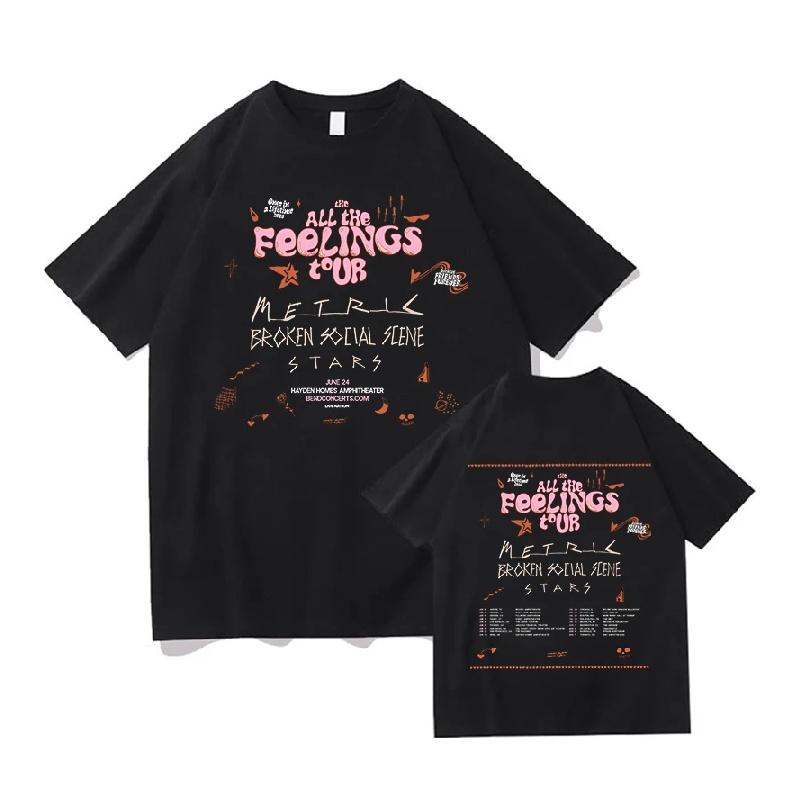 

Male Tees All The Feelings Tour Tshirts Summer Cotton Short Sleeve Fashion Streetwear Graphic Print T-Shirts Merch Women Tops S чёрный