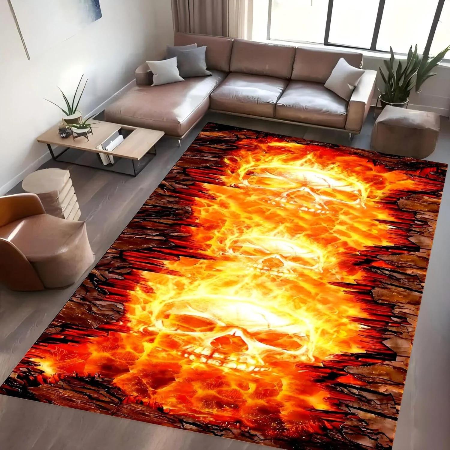 

3D Optical Illusion Lava Area Rug Rock Cracks Print Floor is Lava Rug,Fun Abstract Lava Play Mats for Children Playing Carpet 60x90cm (23x35inch)