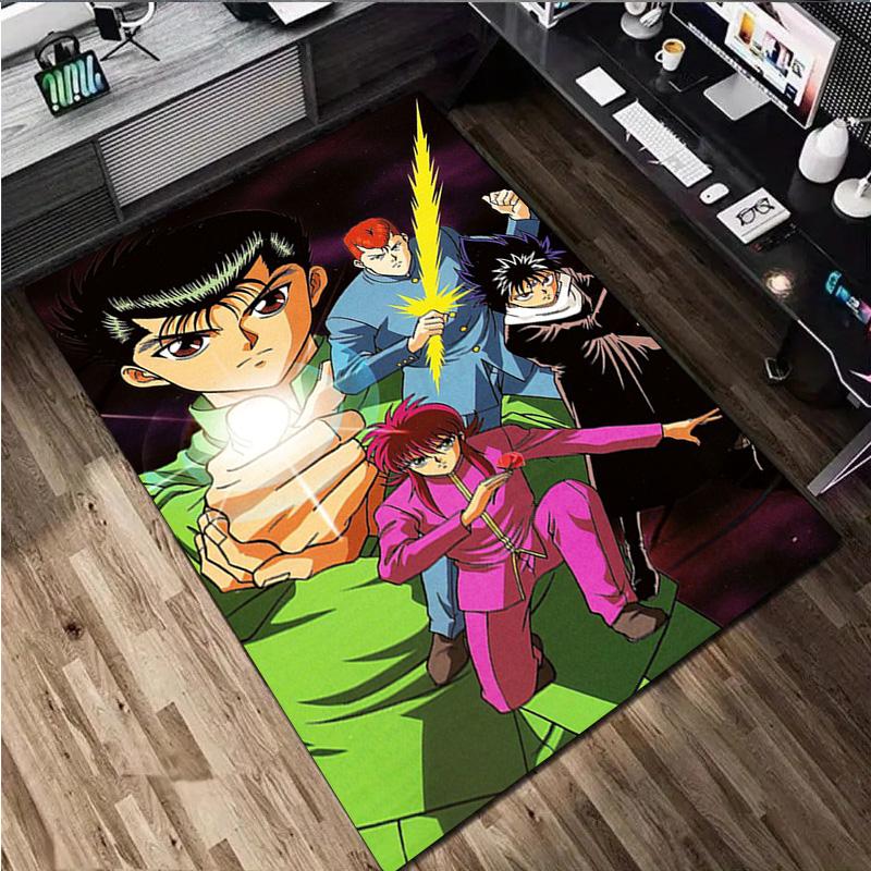 Yu Yu Hakusho Carpet Office Decorative Carpet For Living Room Bedroom Door Mat Floor Rug Computer Chair Area Rug