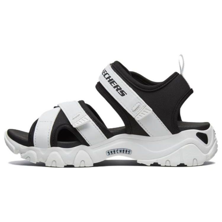 Skechers DLites 2.0 Comfortable Beach Sandals Women sandals Black White 66666188-BKW 37