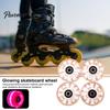 Comfortable Skating Wheels 4 Pack Roller Skate Quad Light Up Skateboard Long-lasting with Bearings Hockey for Double Row Sliding On Various Roads
