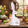 Cute Easter Bunny Statue Ornament Hand-Carved Easter Decoration  Festive Decoration