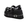 Gothic Rivet Muffin 10 CM Platform Mary Jane Shoes Punk Spice Girl Pu Leather Dark Shoes Women Y2K Subculture Lolita Shoes 35-42