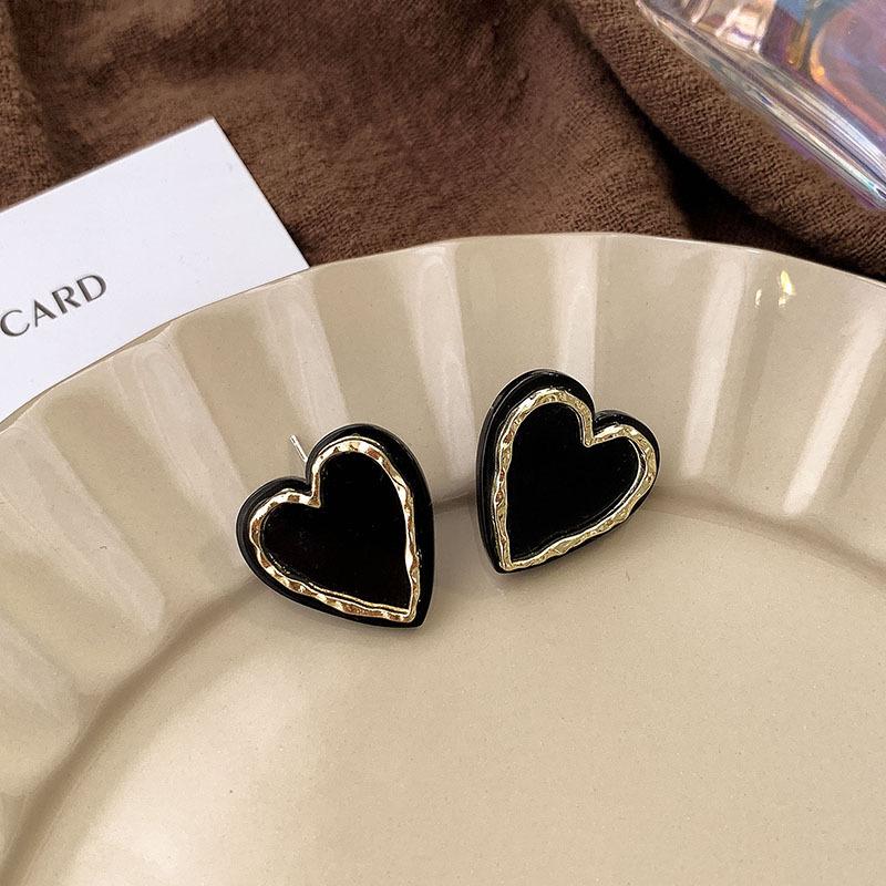 Personalized thousand bird grid love earrings spring and summer new plaid geometric earrings versatile temperament stud earrings women