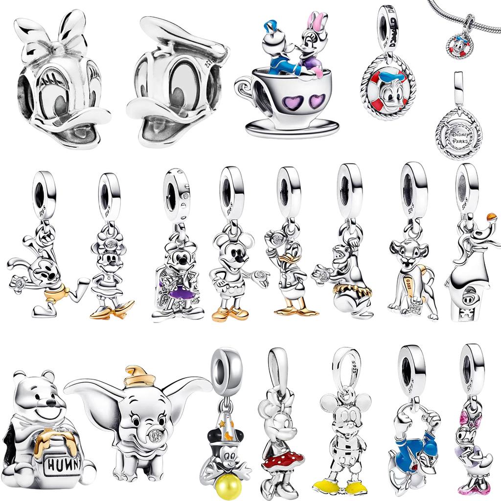Neues Miniso Disney Donald Duck Minnie Charm 925 Silber Armband Halskette DIY Schmuck Geschenke für Frauen