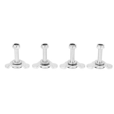 4Pcs L Track Threaded Screw Double Stud Fitting Set Threaded Double Stud Lug Fitting Tie Down for Truck Bed Trailer