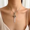 Sword Pendant Link Chain Necklace Summer New Fine Jewelry Europe 925 Silver Vintage Gift For Women Men