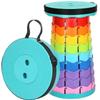 Outdoor Portable Rainbow Fold Expandable Lightweight Plastic Stool Travel Queue Camping Fish Home Saving Space Telescopic Stool