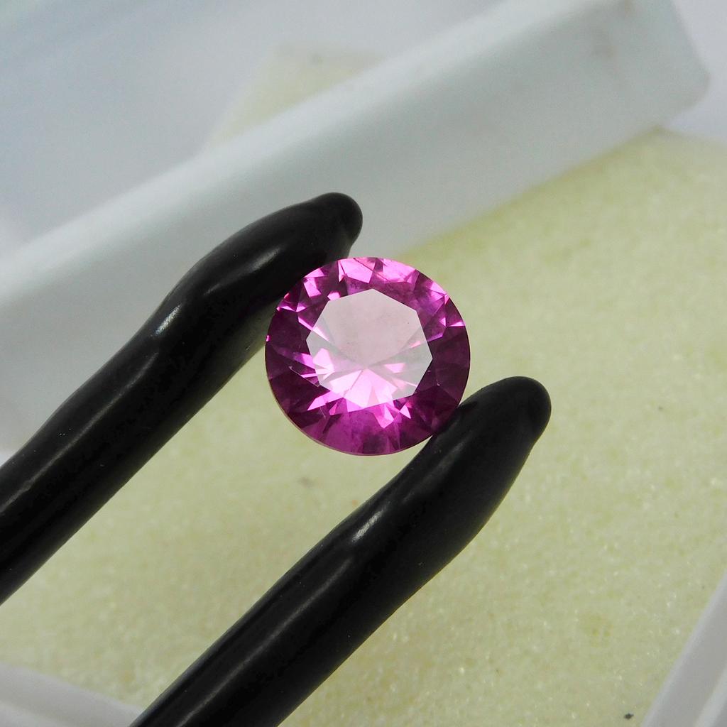 Natural Pink Ruby Loose Gemstone 3.15 Ct Round Cut for Jewelry Making and Gem Collections